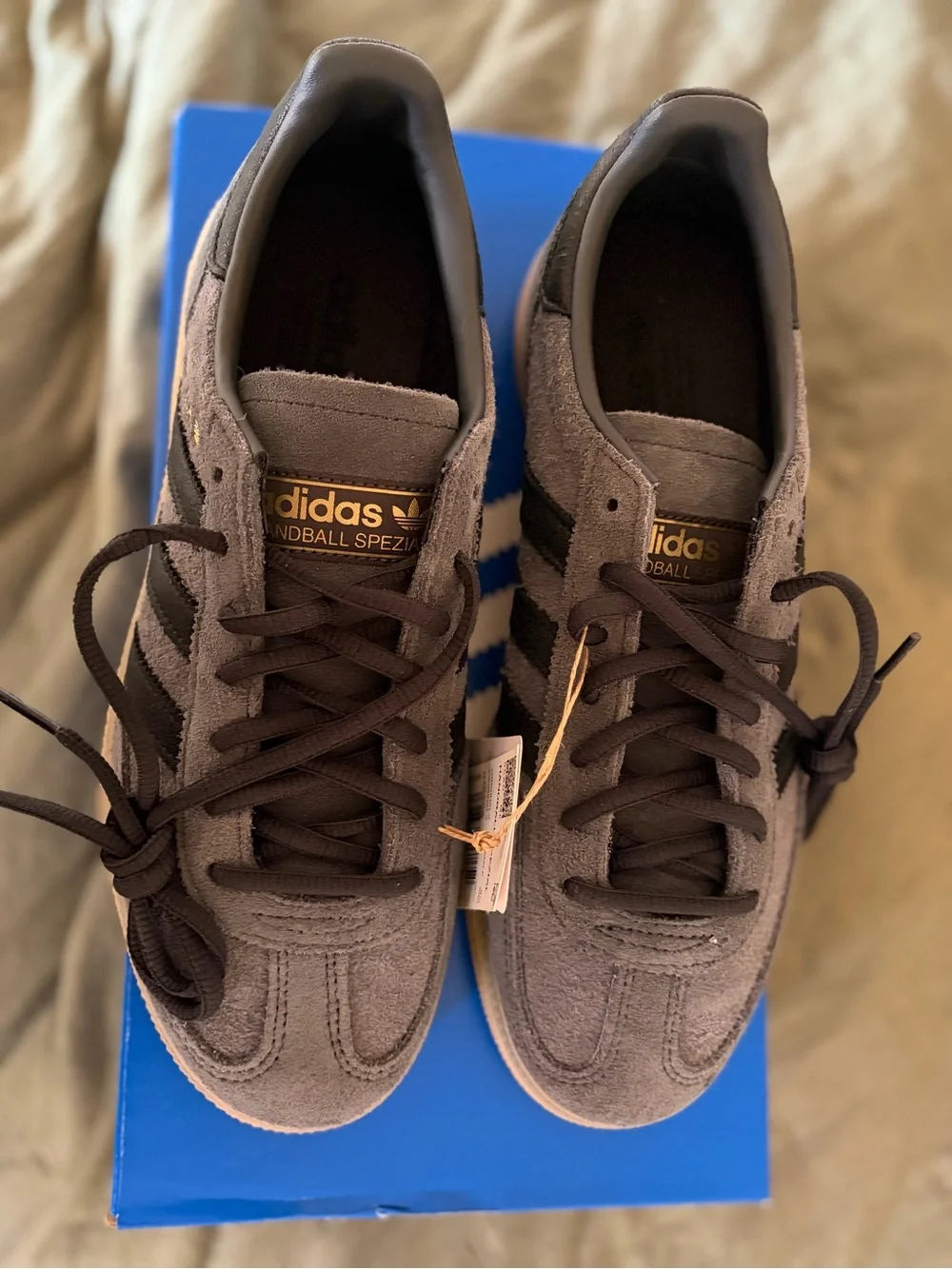 Adidas Spezial Gray Suede Sneakers with Black Stripes and Gum Sole size 7 US